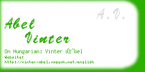 abel vinter business card